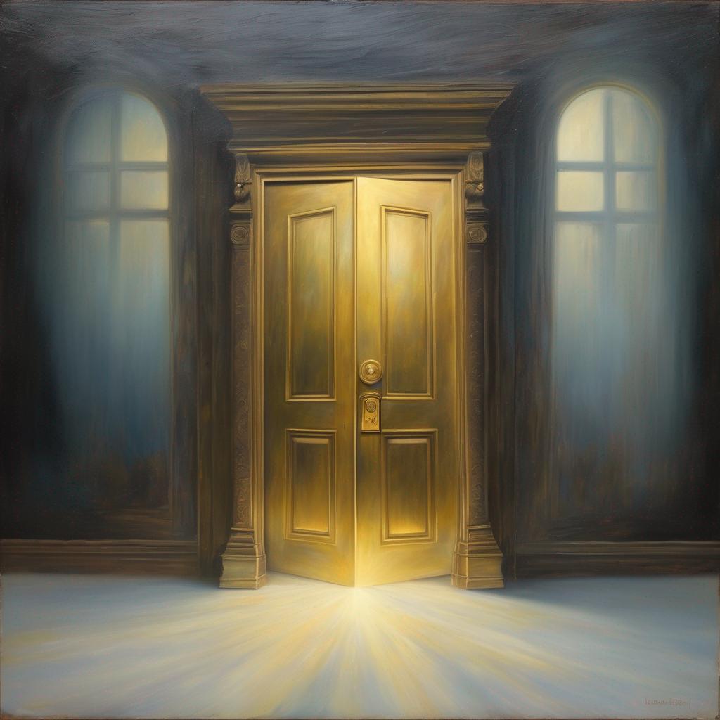 A symbolic representation of the mysterious act of someone knocking on your door, inviting you to explore the depths of your subconscious and unlock hidden truths.