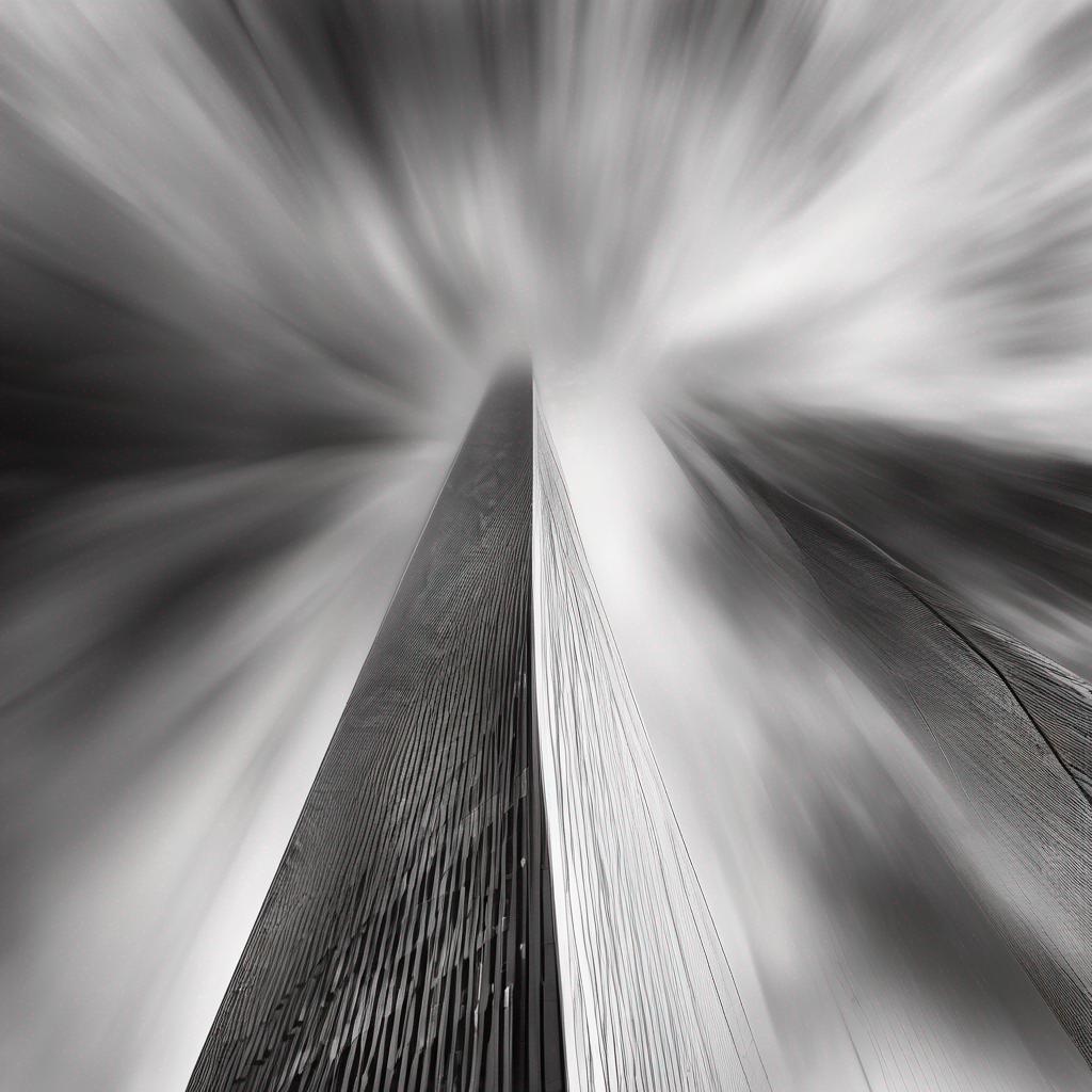 A towering skyscraper sways in a dream, representing the complex and uncertain nature of our subconscious thoughts.
