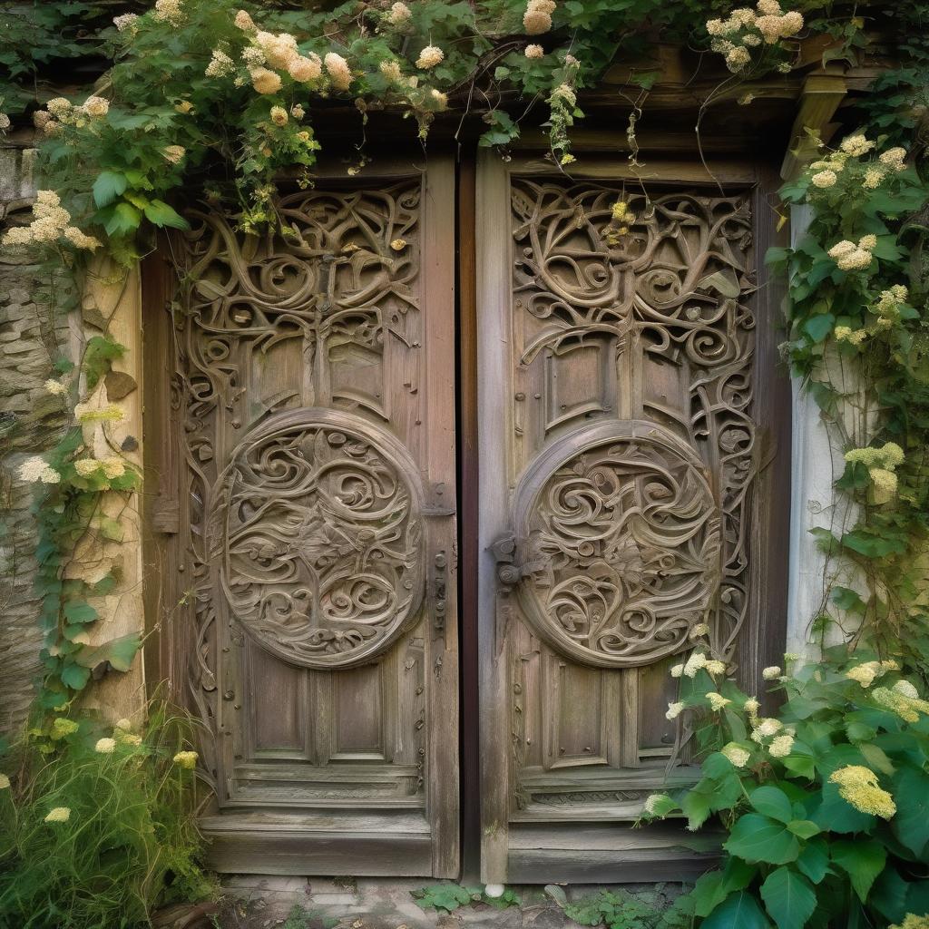 The ancient door holds the key to unraveling the spiritual significance of dreams, symbolizing the urgency and mystery behind someone relentlessly banging on it.