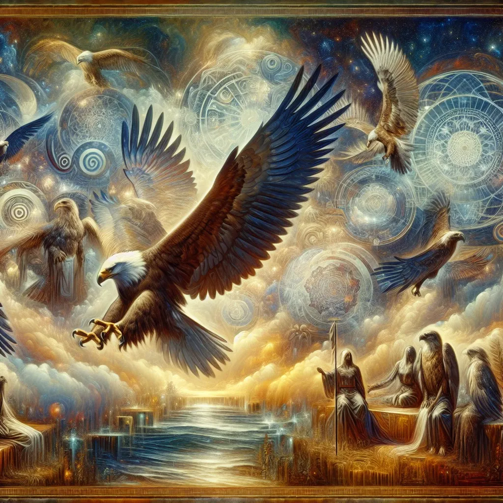 Soaring into the Dream World: The Eagle's Symbolic Journey Through the Night Sky