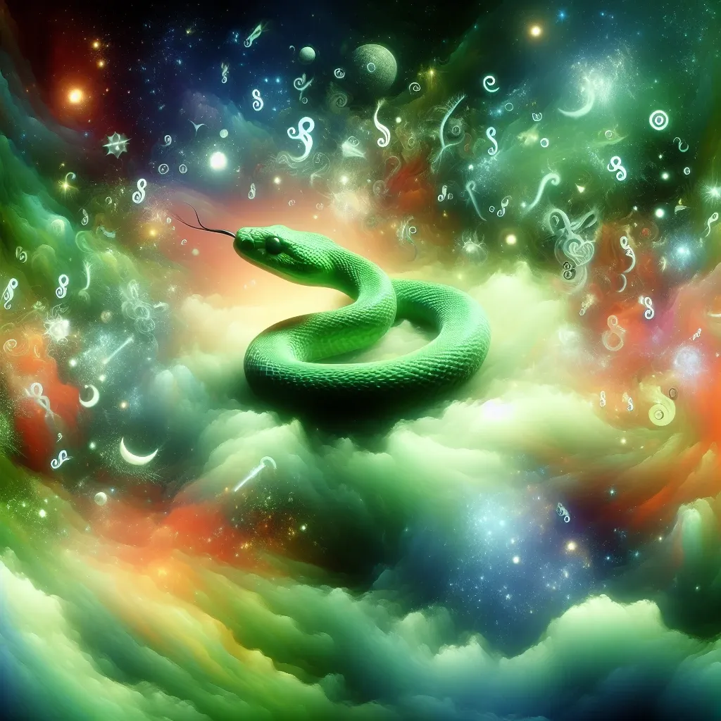 Embark on a journey through the subconscious: The enigmatic symbolism of a green snake in dreams.