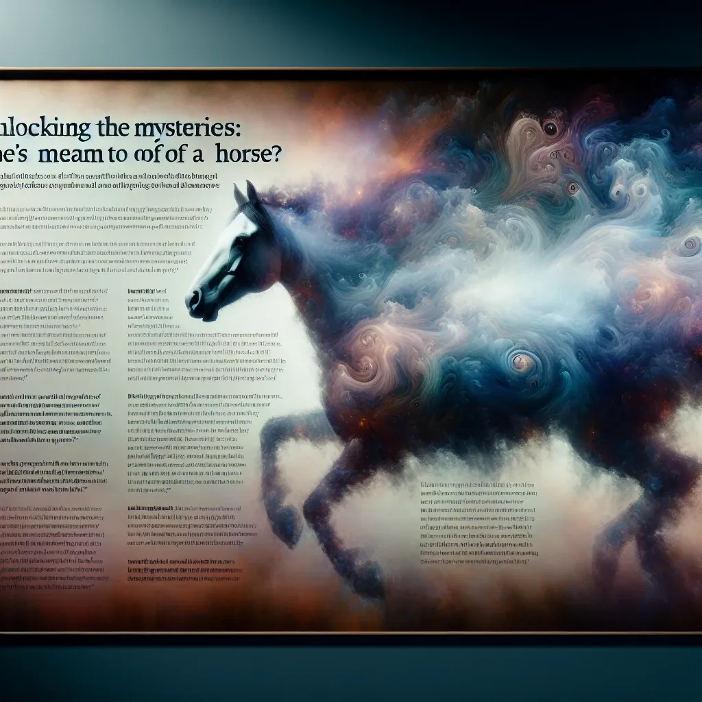 The Mystical Steed of Dreams: Exploring the Symbolism of Horses in Our Subconscious