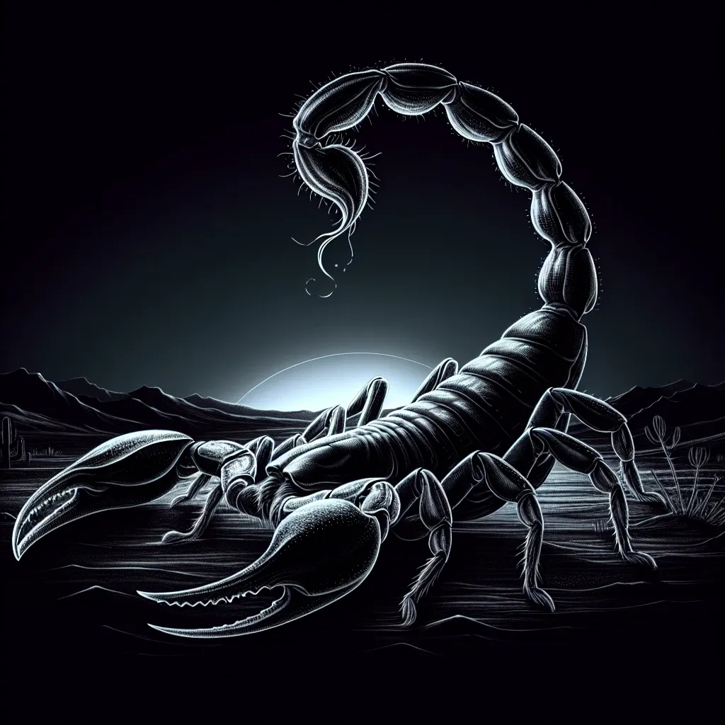 Illustration of a scorpion, a common symbol in dreams representing danger and treachery.