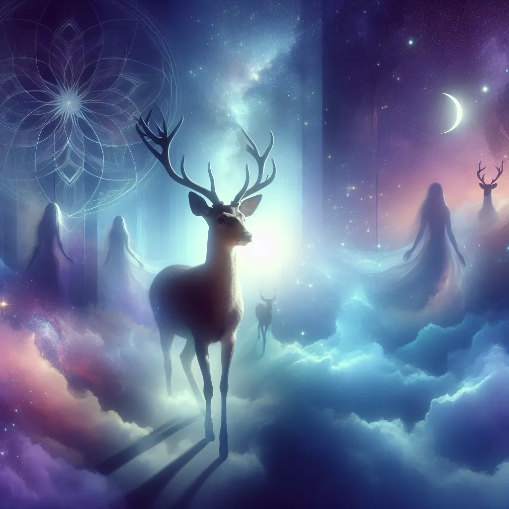Image of a majestic deer in a forest, symbolizing grace and beauty in dreams.