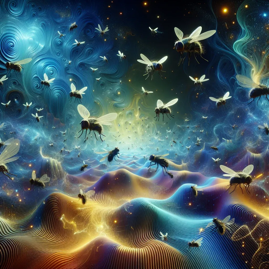 Illustration of flies in a dream