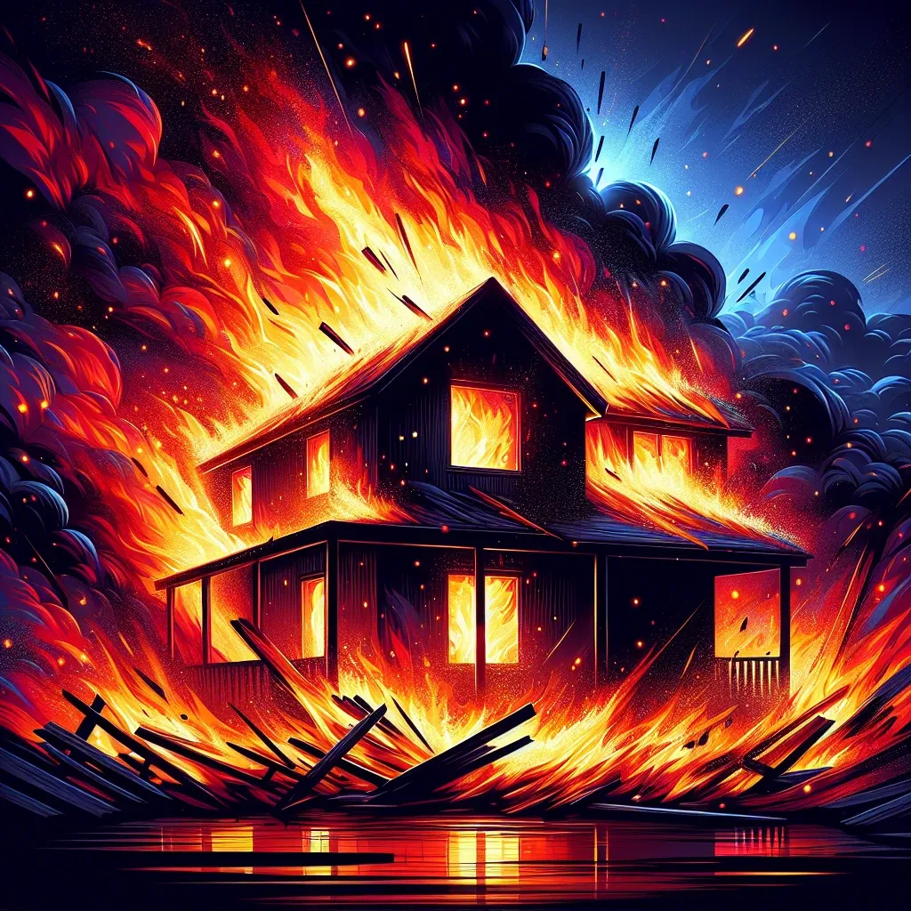 The symbolism of a house on fire in dreams