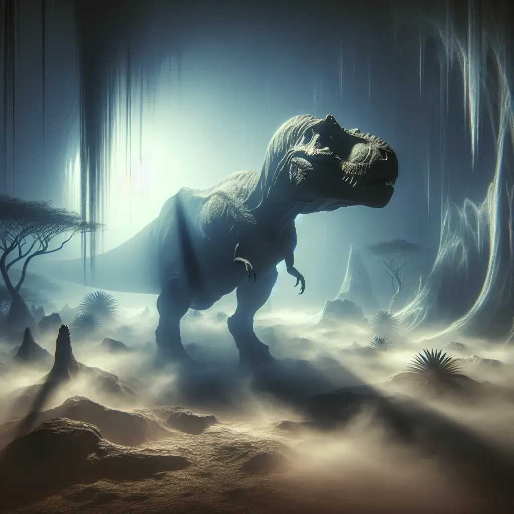 Illustration of a Tyrannosaurus rex in a dream