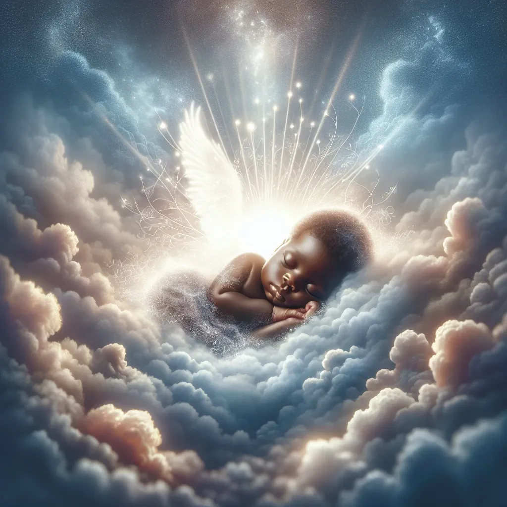 Illustration of a baby boy in a dream