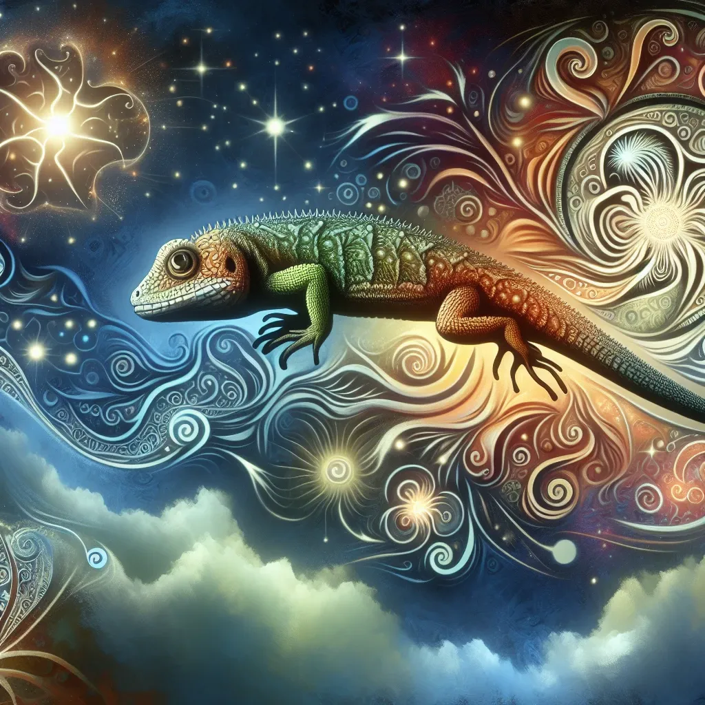 Image of a colorful lizard representing the mysterious and symbolic nature of lizard dreams.