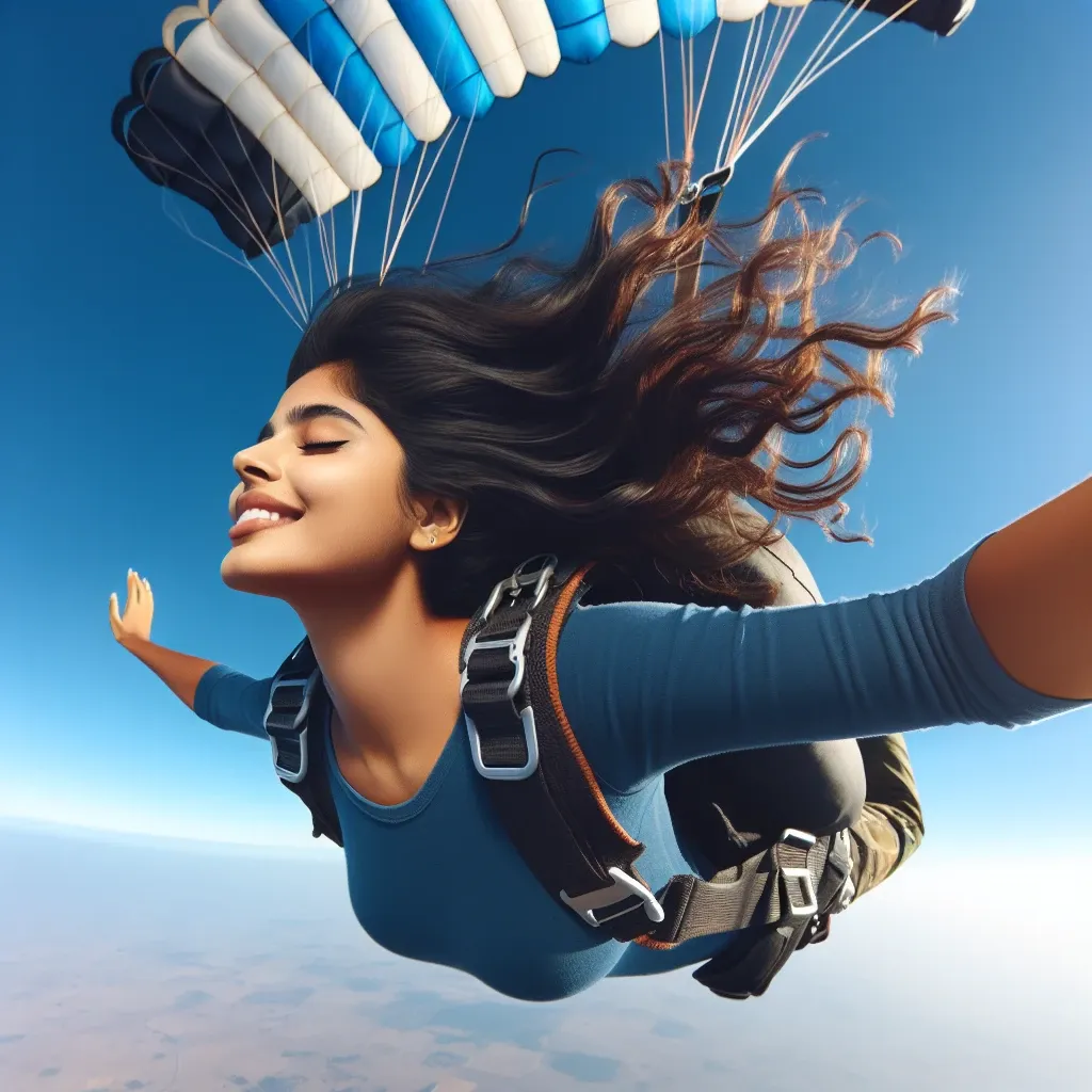 Dreaming of skydiving can symbolize a desire for freedom and adventure.