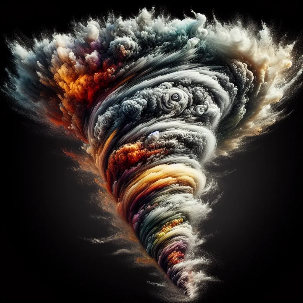 Illustration of a tornado representing spiritual turmoil and upheaval in dreams.