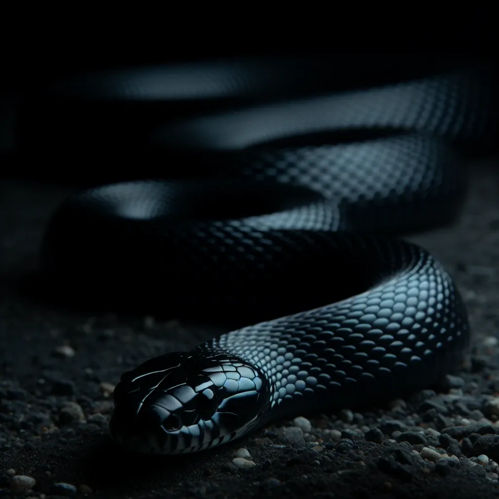 Illustration of a black snake representing mystery and dreams