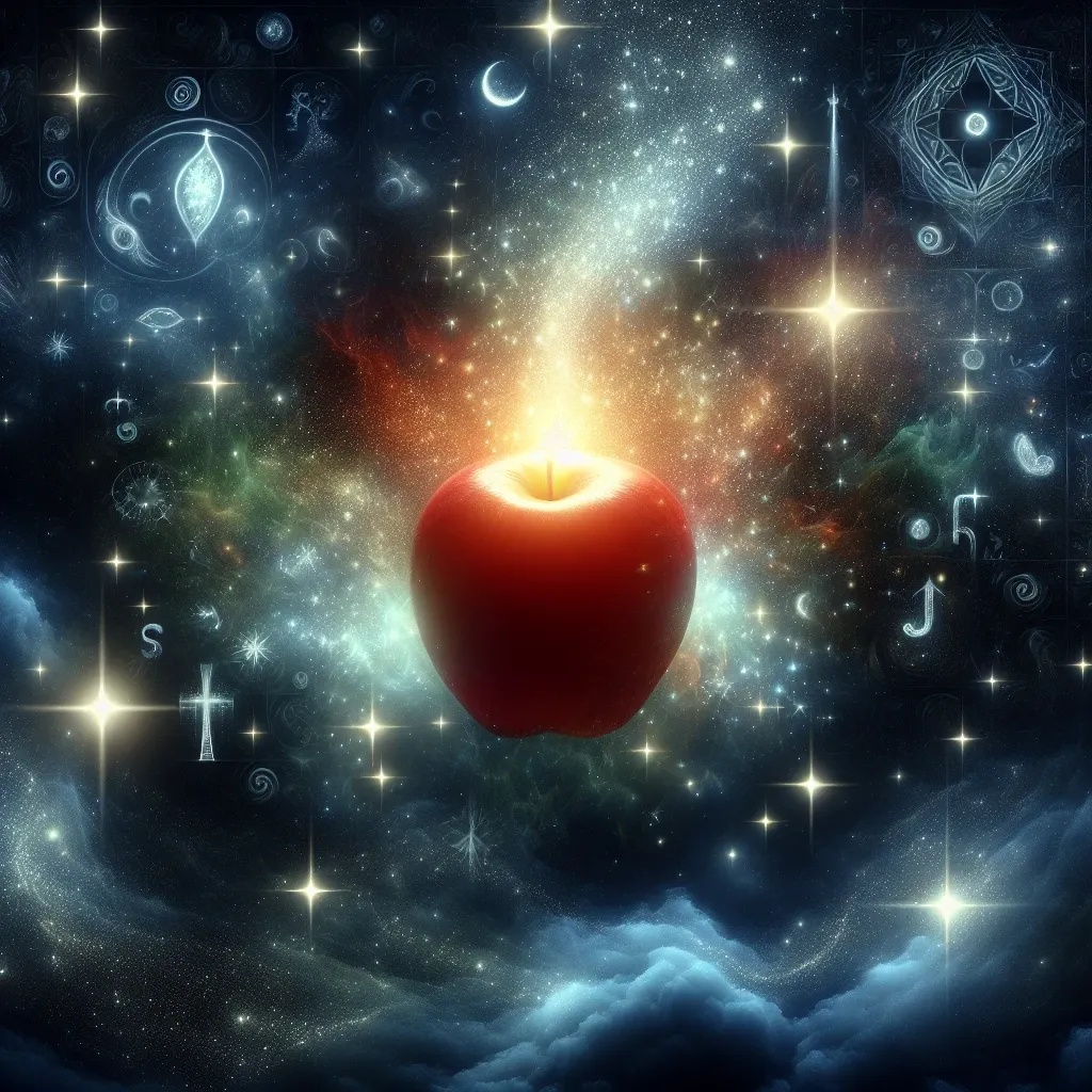 Illustration of a glowing apple in a dream, symbolizing mystery and symbolism in dream interpretation.