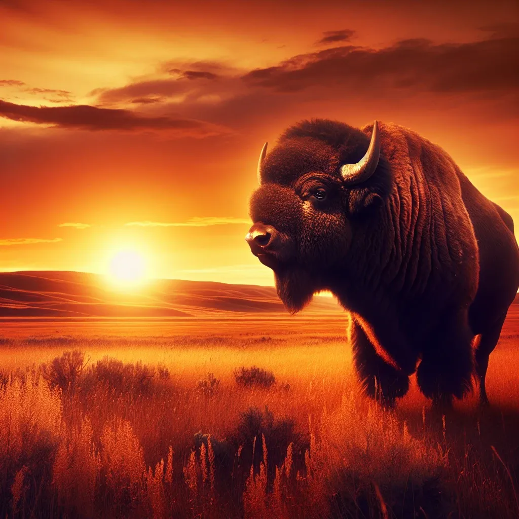 Buffalo symbolizing strength and connection to nature