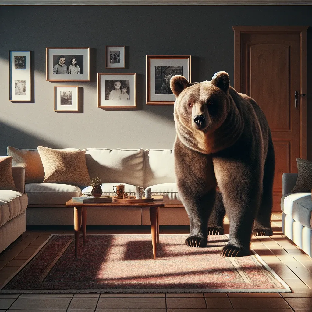 Encountering a brown bear in your house in a dream can evoke feelings of fear, curiosity, and wonder. It often symbolizes inner strength, power, and the need to confront challenges in your life.